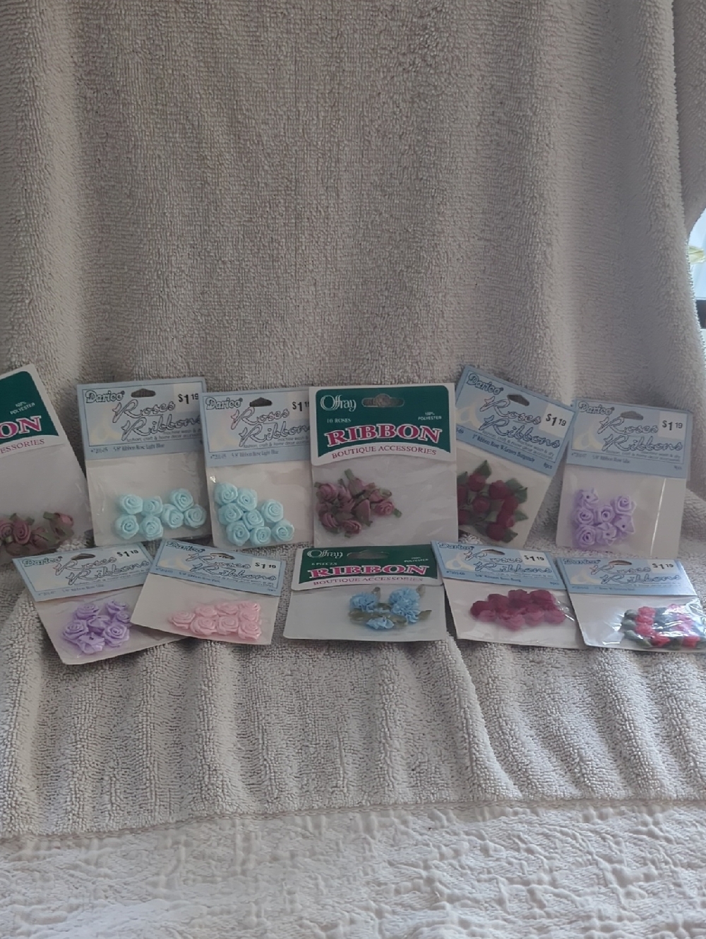 Ribbon Boutique Accessory Flower Embellishments - Pastel Mix